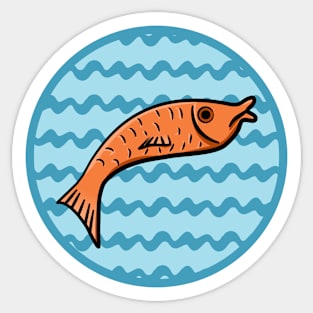 Jumping fish in the sea Sticker